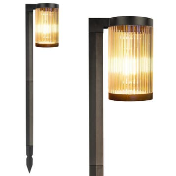 Set van 2 Aurora LED Solar Tuinlamp Zwart Tuinverlichting, Verzenden, Nieuw