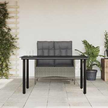 vidaXL 2-delige Tuinset met kussens poly rattan grijs, Verzenden, Nieuw, Tuinset