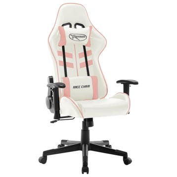 vidaXL Gamestoel kunstleer wit en roze, Verzenden, Nieuw, Roze