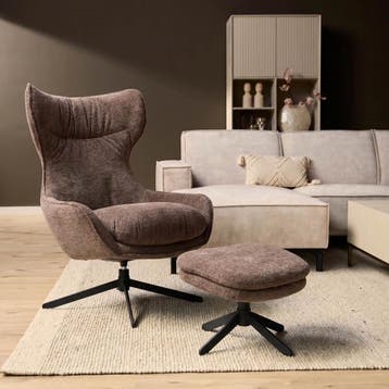 Draaibare fauteuil Olivia Paars | Starfurn, Ophalen of Verzenden, Nieuw