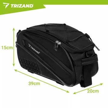 Trizand Zwarte fietstas 39 x 20 x 15 cm voor bagagedrager..., Ophalen of Verzenden, Nieuw