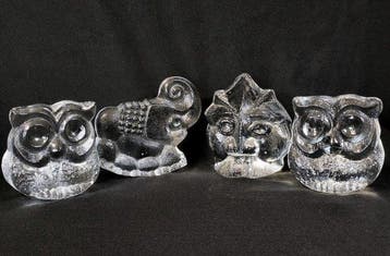 Skruf Glasbruk - Lars Hellsten - zestaw krysztaowych rzeb