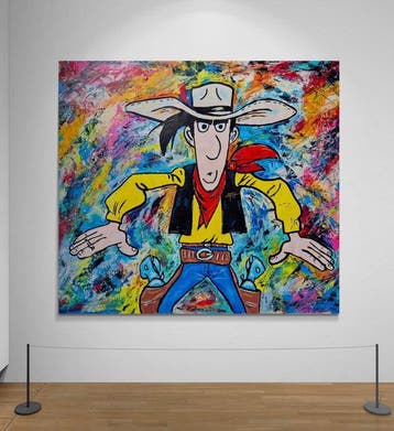 Jovan Srijemac (1962) - Lucky Luke vs Color Storm - XXL, Antiek en Kunst, Kunst | Schilderijen | Modern