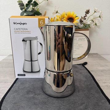 El Corte Inglés - Koffiepot - 6-Cup Stainless Steel Moka