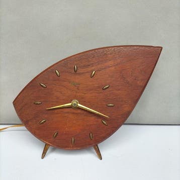 Tafelklok - Mid-century modern - Teak - 1950-1960 - Palmtag