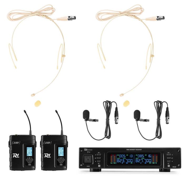 Retourdeal - Power Dynamics PD220B UHF systeem met 2 draadlo, Muziek en Instrumenten, Microfoons, Zo goed als nieuw, Verzenden