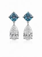 Oorbellen - 14 karaat Witgoud - 8.11ct. tw. Diamant, Nieuw