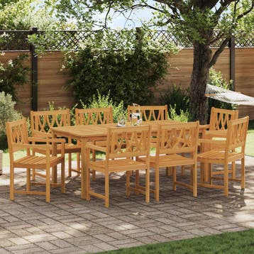 vidaXL Tuinstoelen 8 st Naturel Massief Acaciahout, Verzenden, Nieuw