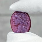 Antieke carneol camee - Romeins keizerprofiel Cameo - Grand
