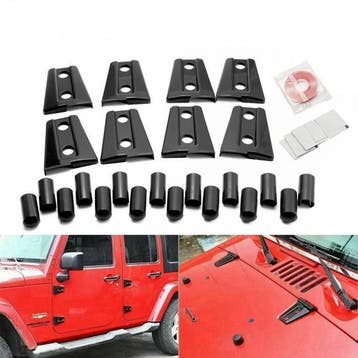 SK-Import Deur scharnier afdekking Zwart Jeep Wrangler, Ophalen of Verzenden, Nieuw, Jeep, Deur