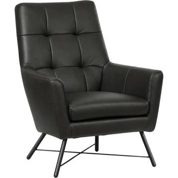 Leren fauteuil Proud - Granada Graphite (donkergrijs), Nieuw, Ophalen of Verzenden, 75 tot 100 cm, Industrieel, Modern