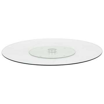 vidaXL Serveerbord draaiend 60 cm gehard glas transparant, Verzenden, Nieuw