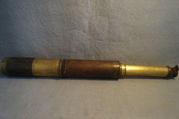 Maritieme telescoop - Large four draw brass, oak marine