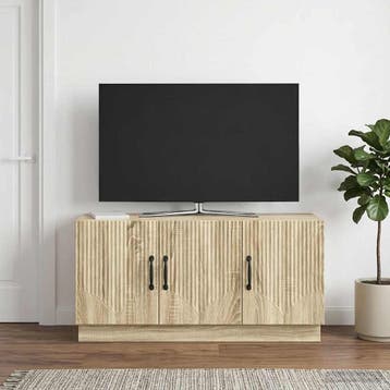 vidaXL TV-kast Sonoma Eiken 99 x 34,5 x 47 cm Bewerkt hout, Minder dan 50 cm, Verzenden, Nieuw, Minder dan 100 cm
