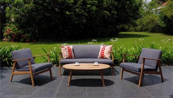 Stoel-Bank Loungeset Narvik Acacia Grijs The Outsider, Tuin en Terras, Tuinbanken, Verzenden, Nieuw