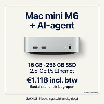 Mac mini M6 16GB/256GB + AI-agent | nieuw, Nieuw