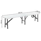 Bierbanken set van 2 stuks Kunststof Wit - 180cm (Tafels), Verzenden, Nieuw
