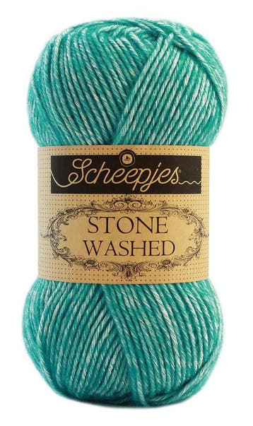 Scheepjes Stone Washed - 824 Turquoise - Katoen-mix Garen, Ophalen of Verzenden, Nieuw