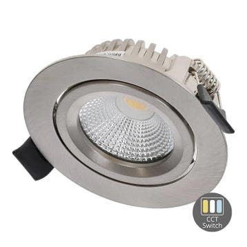 LED Inbouwspot – CCT-Switch – 6W – Zilver - Kantelbaar – Va, Ophalen of Verzenden, Nieuw