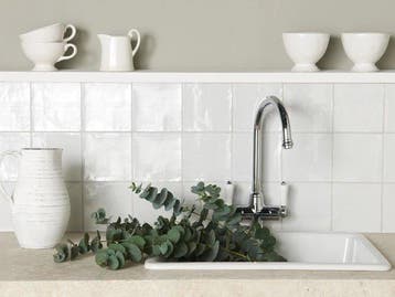 Wandtegel Revoir Balance Handvorm Blanco Wit Mat 13x13, Nieuw, Minder dan 20 cm, 10 m² of meer, Wandtegels