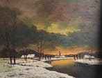 Pïet Mees (XX-XXI) - Winter aan de Leie, Antiek en Kunst, Kunst | Schilderijen | Klassiek