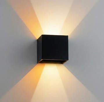 LED Wandlamp | Kubus | Binnen/buiten | DIMBAAR | Zwart, Ophalen of Verzenden, Nieuw, Metaal