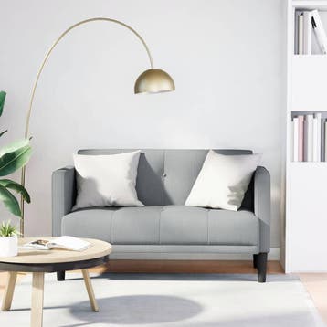 vidaXL Loveseat Bank Lichtgrijs 111 cm Stof, Verzenden, Nieuw, Stof, Minder dan 150 cm