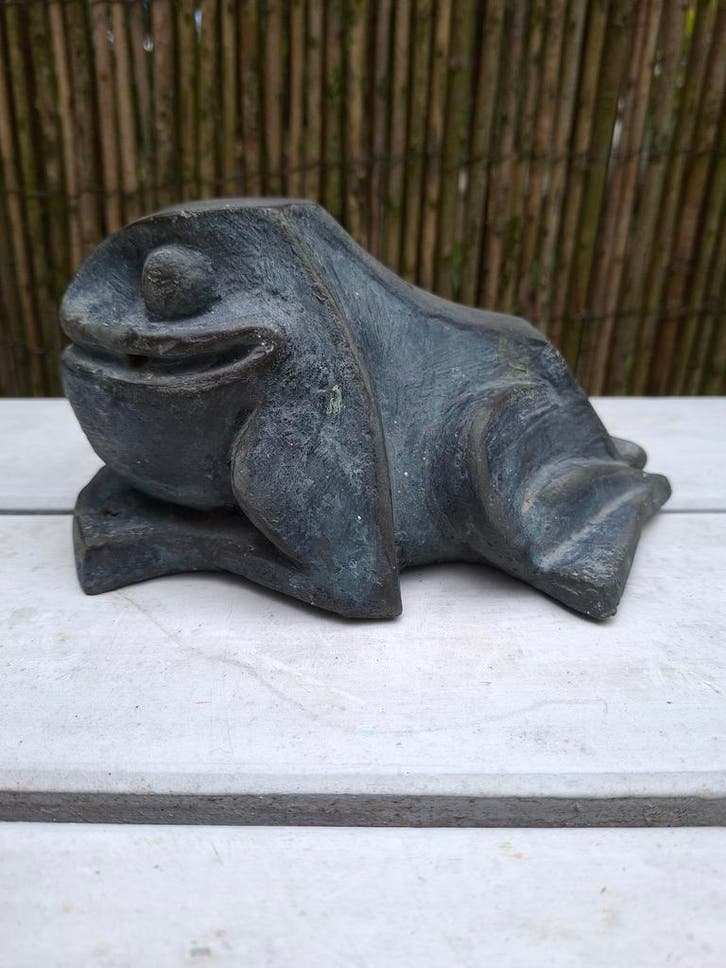 Kikker brons Wim Bartels, Antiek en Kunst, Antiek | Koper en Brons, Brons, Ophalen of Verzenden