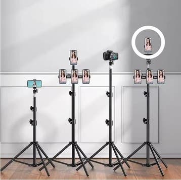Live Streaming Camera en Telefoon Statief 160 cm Metaal, Audio, Tv en Foto, Fotografie | Statieven en Balhoofden, Verzenden, Nieuw