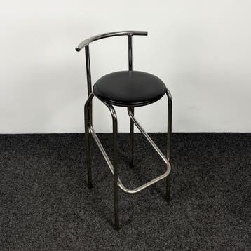 Design Barkruk - Chroom Buisframe, Ophalen of Verzenden, Gebruikt