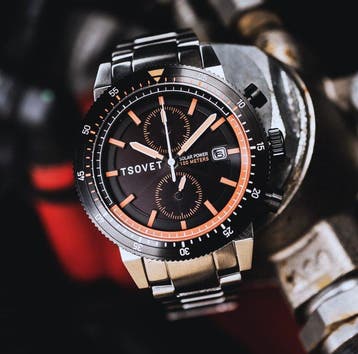 Tsovet - Solar Power - Seiko - Chronograph - NEW - Zonder, Sieraden, Tassen en Uiterlijk, Horloges | Heren, Nieuw