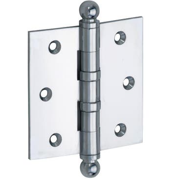 Kogellagerscharnier 89x89 rechte hoek bol glans chroom, Verzenden, Nieuw