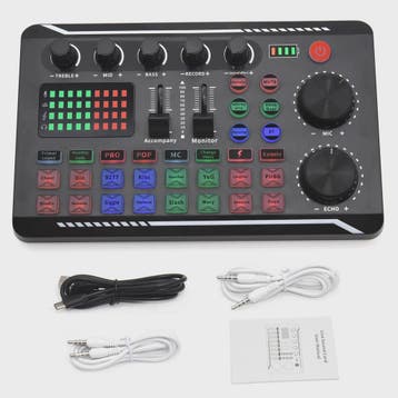 F998 Live Streaming Sound Card: DJ Mixer, Voice Changer & Au, Verzenden, Nieuw