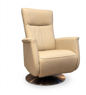 Prominent sta op stoel - relaxfauteuil Toscana wit leder, Minder dan 75 cm, Ophalen of Verzenden, Zo goed als nieuw, 50 tot 75 cm
