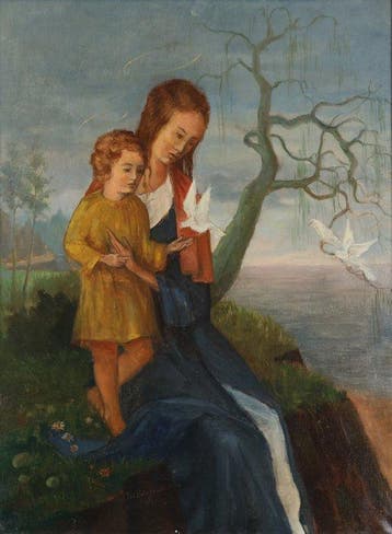 Peer van den Molengraft (1922-2014) - Maria met kind