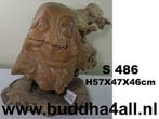 Teak houten tuinbeelden, gezicht houtwerk, carving faces, Ophalen of Verzenden, Nieuw, Hout, Overige typen