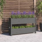 vidaXL Plantenbak 112x25x66 cm massief grenenhout grijs, 100 cm of meer, Verzenden, Nieuw, 60 cm of meer