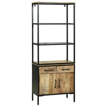 vidaXL buffetkast met lade Bruin 70 x 35 x 180 cm Massief, Huis en Inrichting, Kasten | Buffetkasten, Minder dan 50 cm, Verzenden