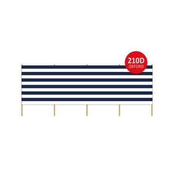 Strand windscherm 5 meter blauw wit, Verzenden, Nieuw