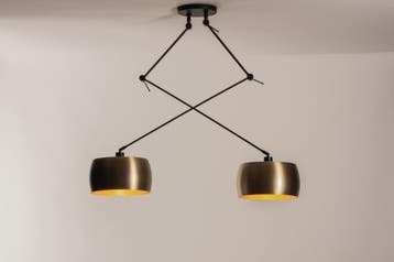 Rietveld Hanglampen - Goud - Metaal, Verzenden, Nieuw
