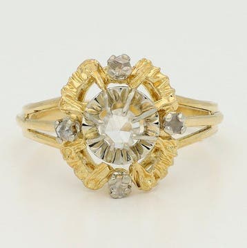 Ring - 18 karaat Geel goud, Witgoud - Diamant/Natuurlijk, Nieuw