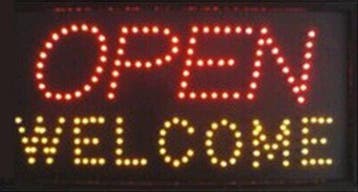 OPEN welkom lamp LED verlichting reclame bord lichtbak #F, Verzenden, Nieuw in verpakking