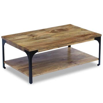 vidaXL Salontafel 100x60x38 cm mangohout, Verzenden, Nieuw, Overige houtsoorten, 100 tot 150 cm