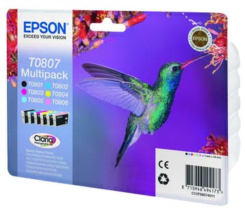 Epson Hummingbird Multipack 6-colours T0807 Claria Photog..., Verzenden, Nieuw, Overige typen