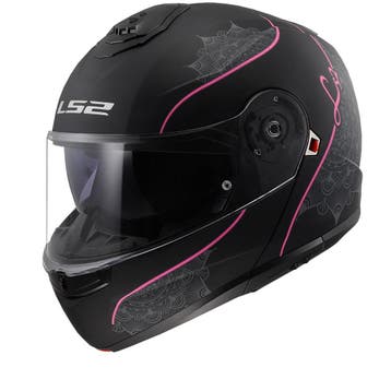 LS2 FF908 Strobe II Lux Mat Zwart Roze 06 Systeemhelm, Systeemhelm, XXL, Nieuw met kaartje, Overige merken