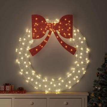 vidaXL Krans 150 LEDs Warmwit 120 cm Acryl, Diversen, Kerst, Verzenden, Nieuw