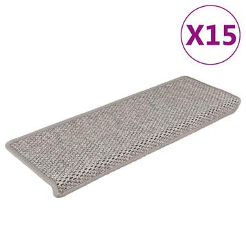 vidaXL Trapmatten zelfklevend 15 st sisal-look 65x21x4cm, Verzenden, Nieuw