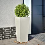 vidaXL Plantenbak 35x35x75 cm staal wit, Tuin en Terras, Bloembakken en Plantenbakken, Verzenden, Nieuw, Metaal