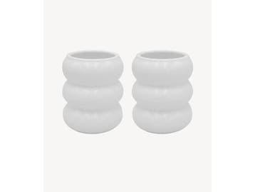 Veiling - ZOHA 2 Wave keramiek mokken wit 400 ml set 2, Nieuw