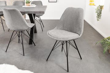 Design stoel SCANDINAVIA MEESTERSTUK grijs koord zwart, Huis en Inrichting, Ophalen of Verzenden, Nieuw